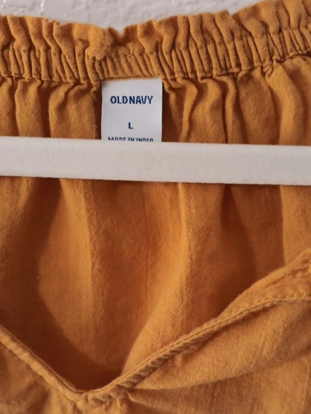 Old Navy Mustard Peasant Blouse with Tie